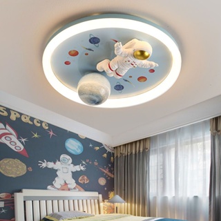 ⊙โคมไฟห้องเด็กห้องนอนเด็กโคมไฟเพดานห้องโมเดิร์นมินิมอลสาวการ์ตูนดาวเคราะห์นักบินอวกาศนักบินอวกาศ