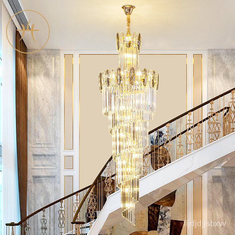Duplex Building Crystal Chandelier Modern Minimalist Nordic Light ...