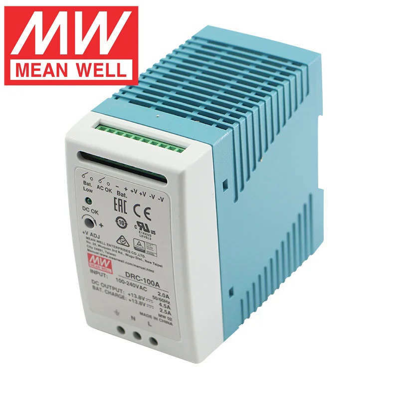 ☆MEAN WELL DRC-100A B 100W Din Rail แหล่งจ่ายไฟ AC เป็น DC เอาต์พุต ...