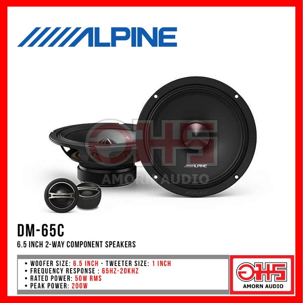 ALPINE DM-65C 6.5 Inch Component Speaker ลำโพงแยกชิ้น 6.5นิ้ว ลำโพงติด ...