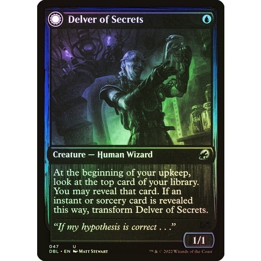 [MTG] Delver of Secrets [DBL] [BLUE] [UNCOM,] [FOIL] [ENG] (การ์ดเมจิค ...
