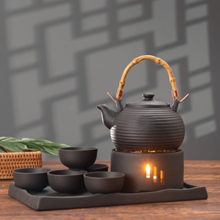 ✜Zhuni Kung Fu ชุดชาห้องนั่งเล่นที่เรียบง่ายเซรามิคถาดชาแห้งชุดชาอุ่น Plum ถาดชา 6 ถ้วย
