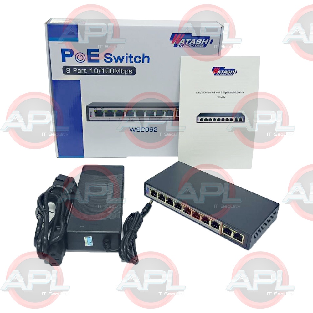 watashi-switch-hub-poe-8-port-uplink-2-port-รุ่น-wsc082-สวิตช์ฮับ-สำหรับงานกล้องวงจรปิด-cctv-ระบบ-wi-fi