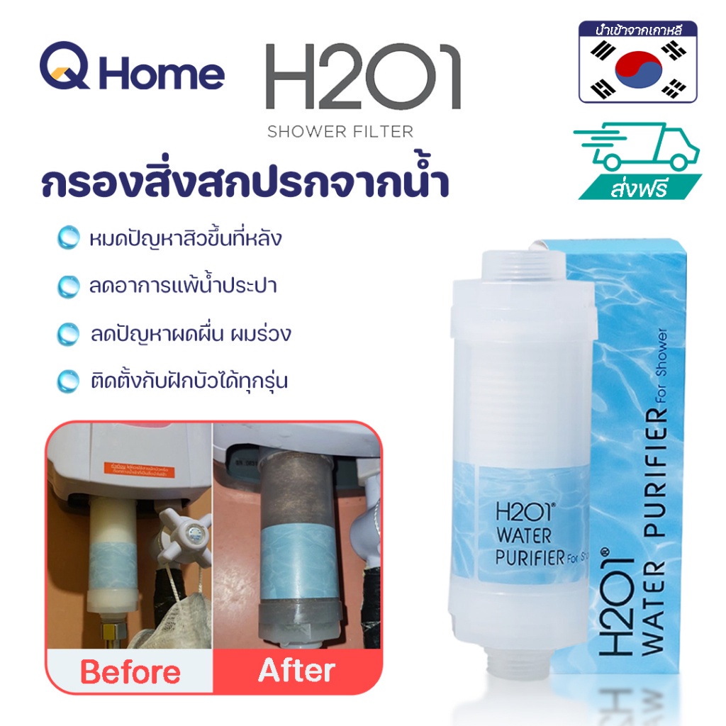 ภาพหน้าปกสินค้าH2O1 ไส้กรองฝักบัว Shower Filter ฝักบัวกรองน้ำ ที่กรองน้ำ By Q Home
