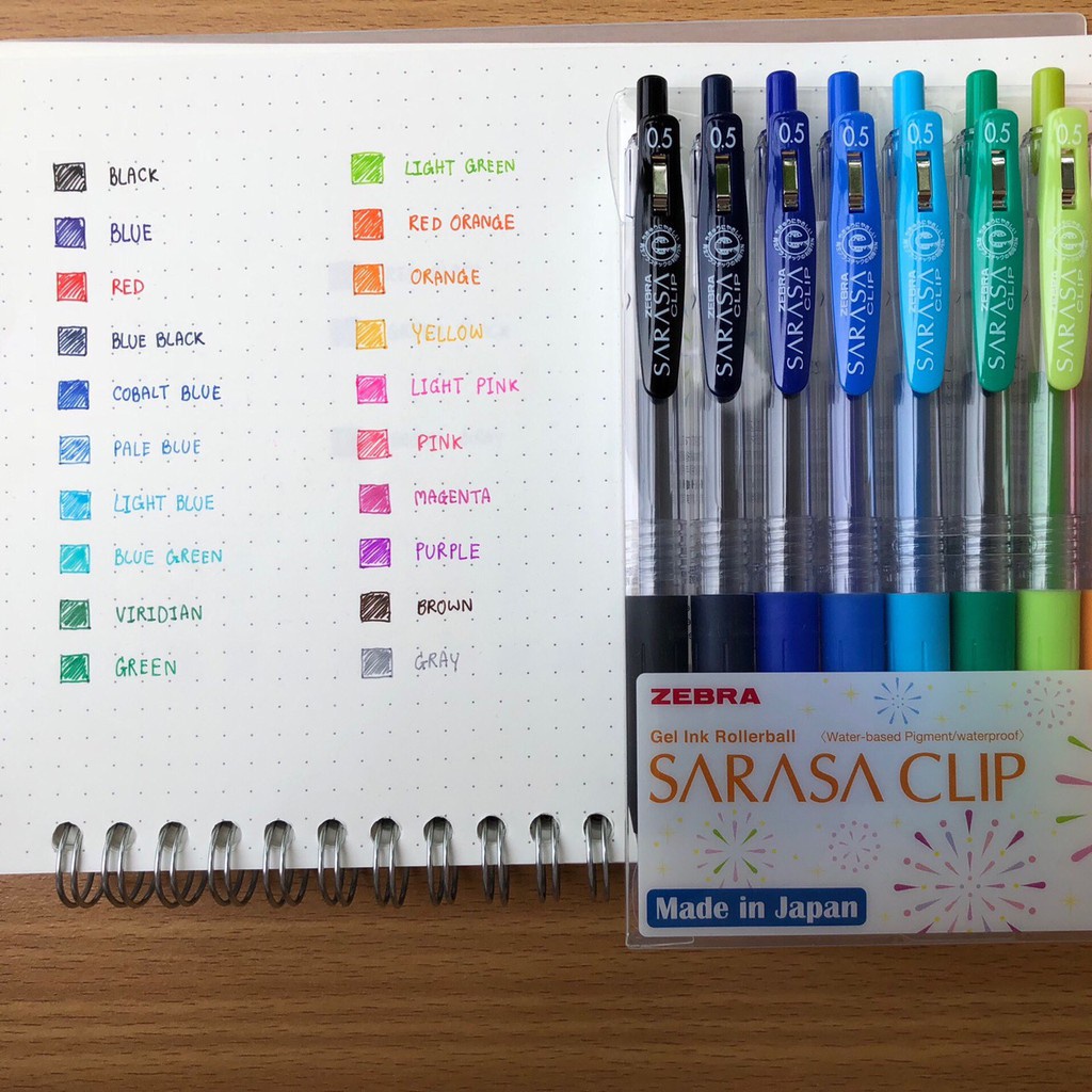 ปากกาเจล-sarasa-clip-0-4-mm-และ-0-5-mm-set-10-สีพร้อมแพคเกจ-และ-8-สีไม่มีแพคเกจ