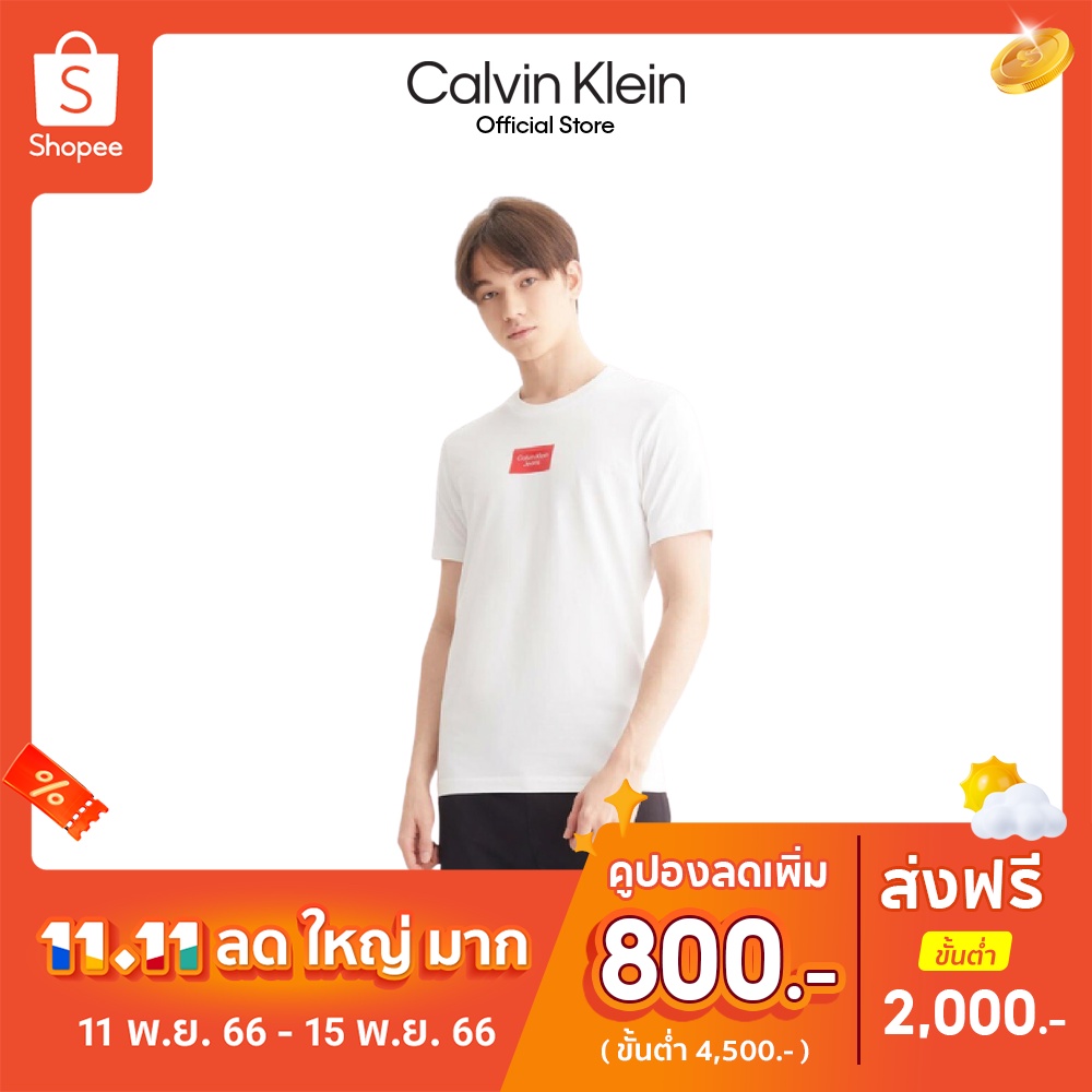 calvin-klein-เสื้อยืดผู้ชาย-รุ่น-j322756-yaf-ทรง-slim-สีขาว