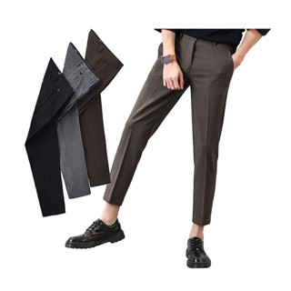 [ซื้อครบ 30.- ลดค่าส่ง 80.-] กางเกงสแล็คชาย ขายาวผู้ชาย สแล็คทรงกระบอก จีบหน้า ผ้านิ่ม ลำลองใส่สบาย