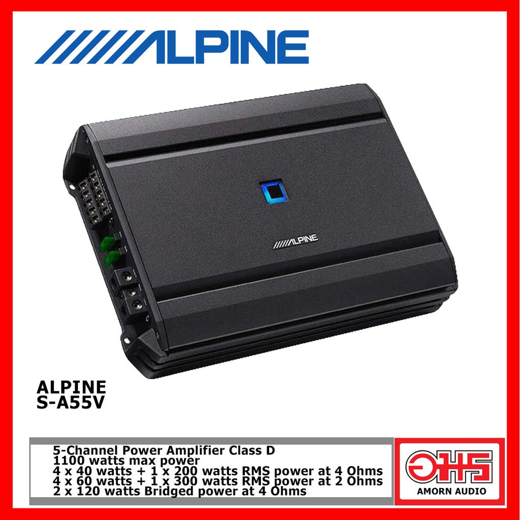 alpine-s-a55v-5-channel-power-amplifier-class-d-1100-watts-max-power-amornaudio-อมรออดิโอ