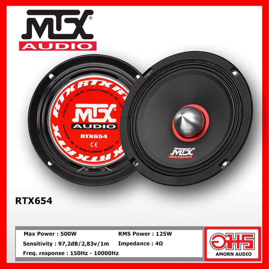 mtx-rtx654-เครื่องเสียงรถยนต์-ลำโพงเสียงกลาง-6-5นิ้ว-1คู่-amornaudio-อมรออดิโอ