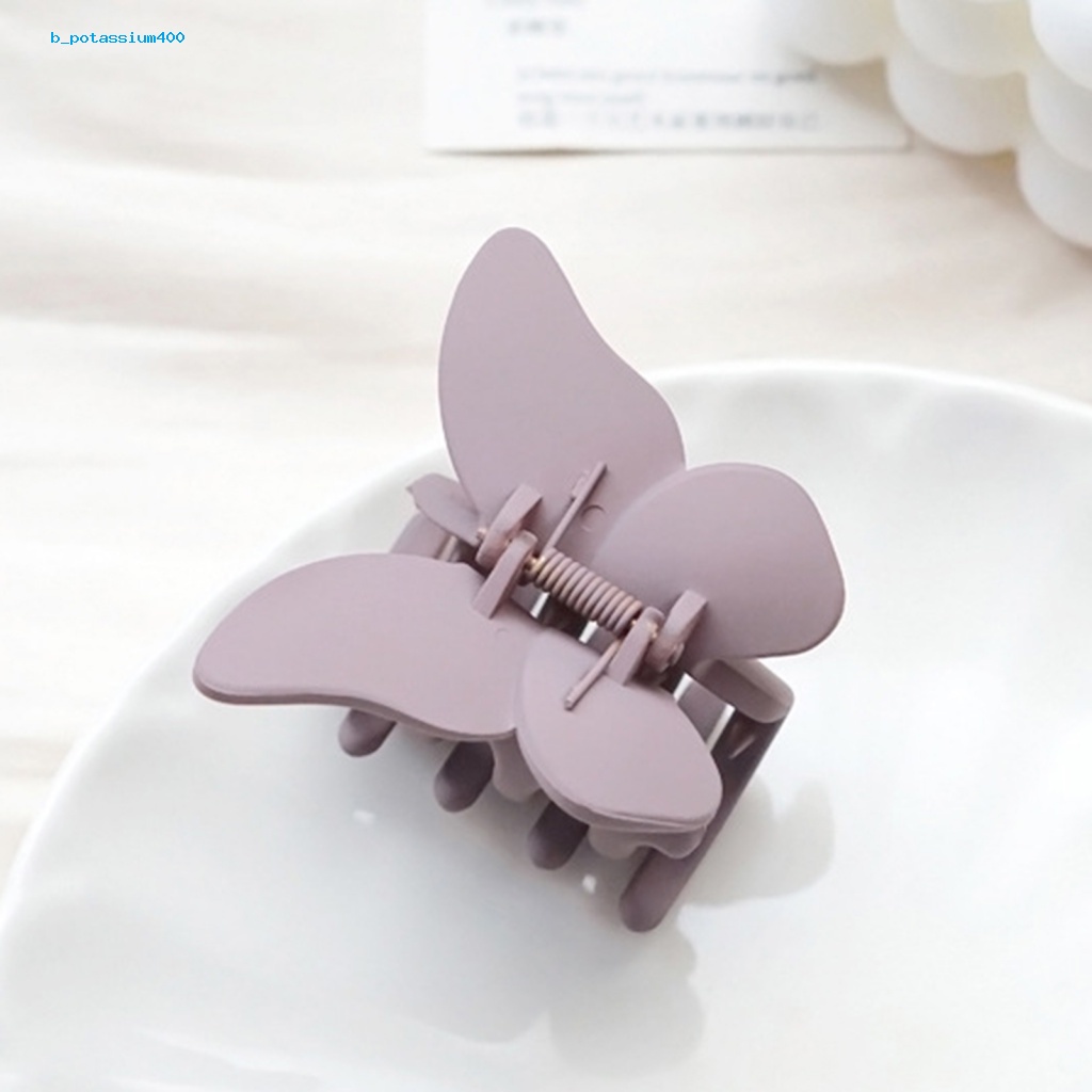 pota-wear-resistant-hair-clamp-for-thin-medium-hair-girls-matte-butterflies-jaw-clip-solid-color