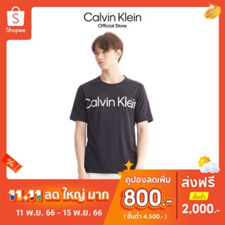 CALVIN KLEIN เสื้อยืดผู้ชายทรง Regular  รุ่น 4MS3K102 001 - สีดำ