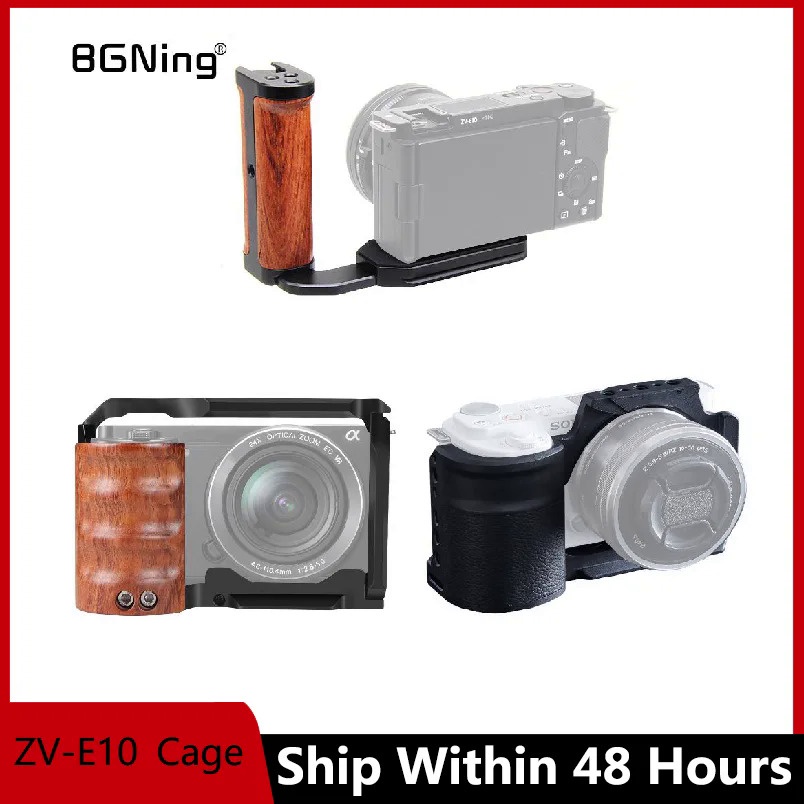 ZVE10กล้อง Cage Rig ไม้หนังด้านข้าง Handle Grip สำหรับ Sony ZV-E10 ...