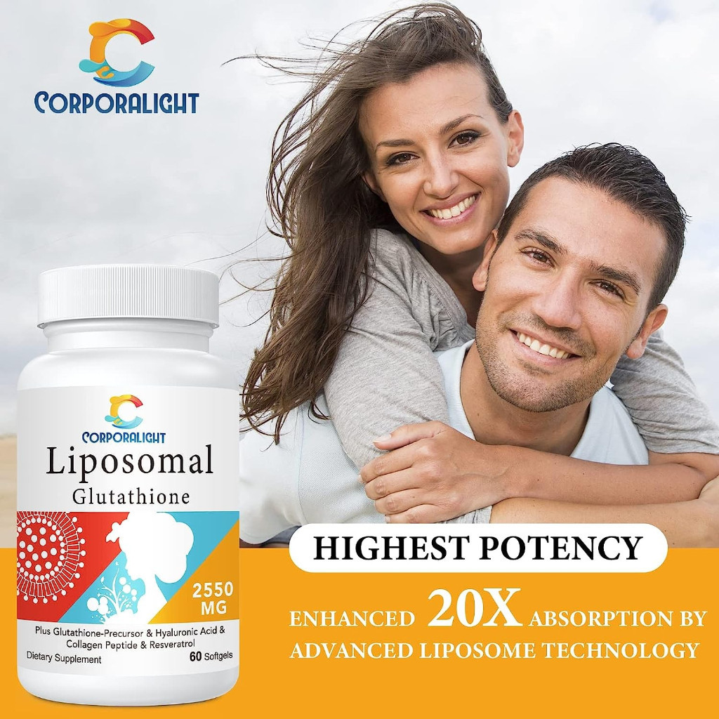 corporalight liposomal glutathione Gluta+HA สูตรบำรุงผิวเข้มข้น , 60 softgels (Sku.2319) Corporalight Liposomal Glutathione 2550mg, Price