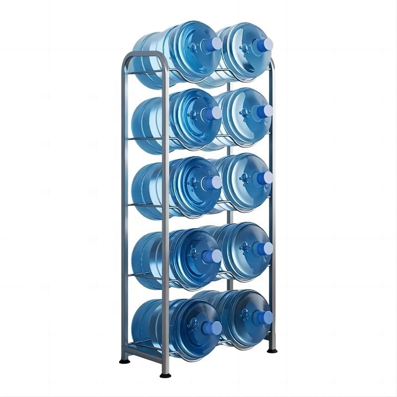 5 Tier Detachable Double Row Water Cooler Jug Holder Storage Rack ...