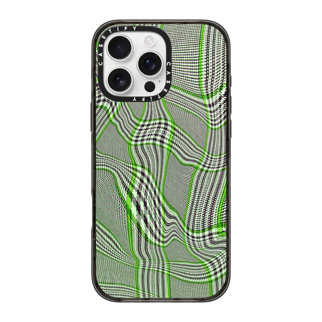 CASETiFY | Distorted Plaid - Green #เคส กันกระแทก iPhone 16 Pro Max ลาย ...