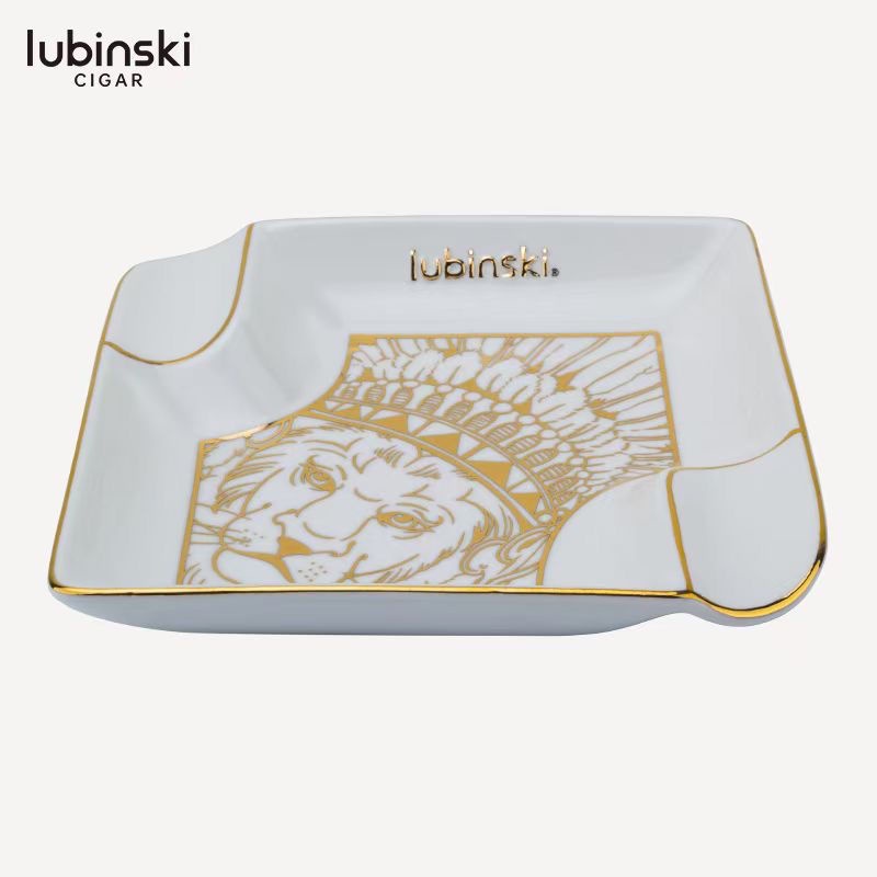 lubinski-ที่เขี่ยบุหรี่ซิการ์เซรามิคขลุ่ยคู่ขนาดใหญ่-bore-สีขาว