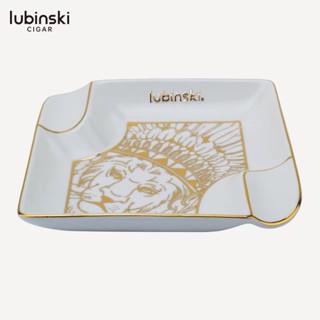 ❀Lubinski ที่เขี่ยบุหรี่ซิการ์เซรามิคขลุ่ยคู่ขนาดใหญ่ Bore (สีขาว)