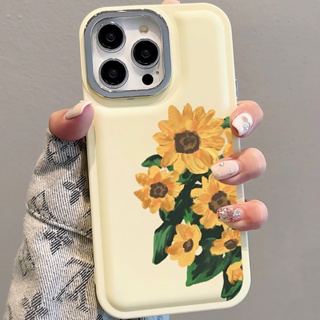 เคสโทรศัพท์มือถือแบบนิ่ม ลายภาพวาดสีน้ํามัน รูปดอกทานตะวัน สําหรับ iPhone 14Promax 13 12 11 7Plus X XR xsmax