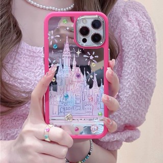 C244 [พร้อมส่งในไทย🐝] เคสไอโฟน iPhone เคสปราสาทกระจกขอบชม มีสตกให้