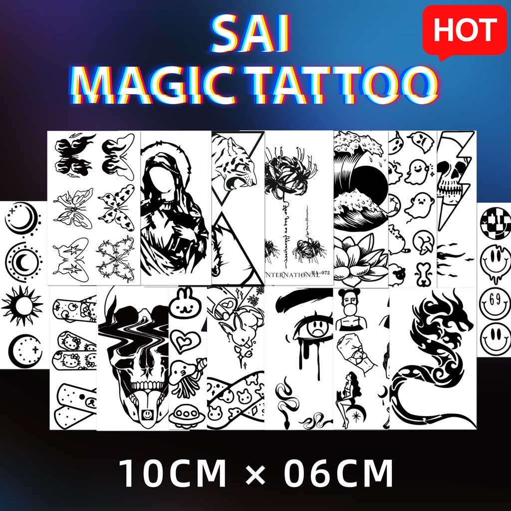 ภาพหน้าปกสินค้าแทททู SAI MAGIC TATTOO 10CM06CM รอยสักอยู่ได้นาน 2 สัปดาห์ รอยสักมายากล แทททูรอยสักกันน้ำ รอยสักชั่วคราว รอยสัก จากร้าน saishopth.th บน Shopee