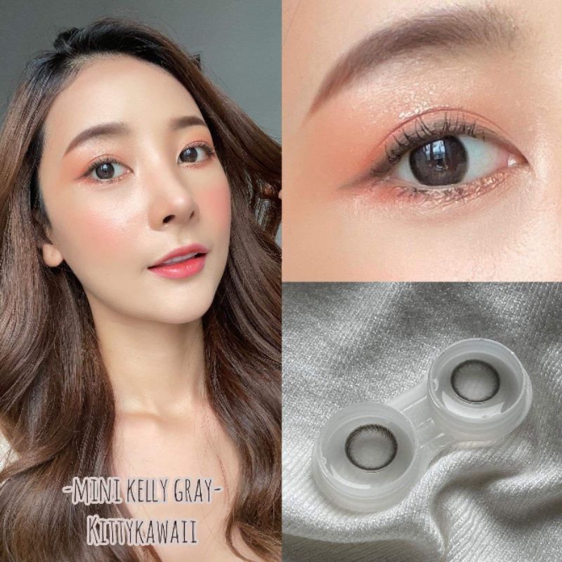 คอนแทคเลนส์ รุ่น Mini Kelly สีเทา/ตาล Gray/Brown มีค่าสายตา (0.00)(10