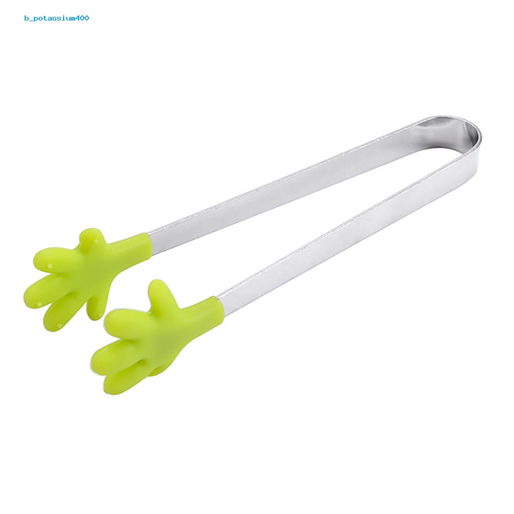 pota-stainless-steel-food-clip-silicone-palm-vegetable-fruit-ice-cubes-cake-tongs