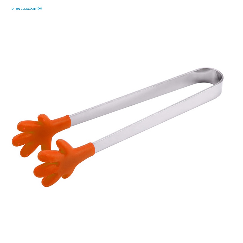 pota-stainless-steel-food-clip-silicone-palm-vegetable-fruit-ice-cubes-cake-tongs