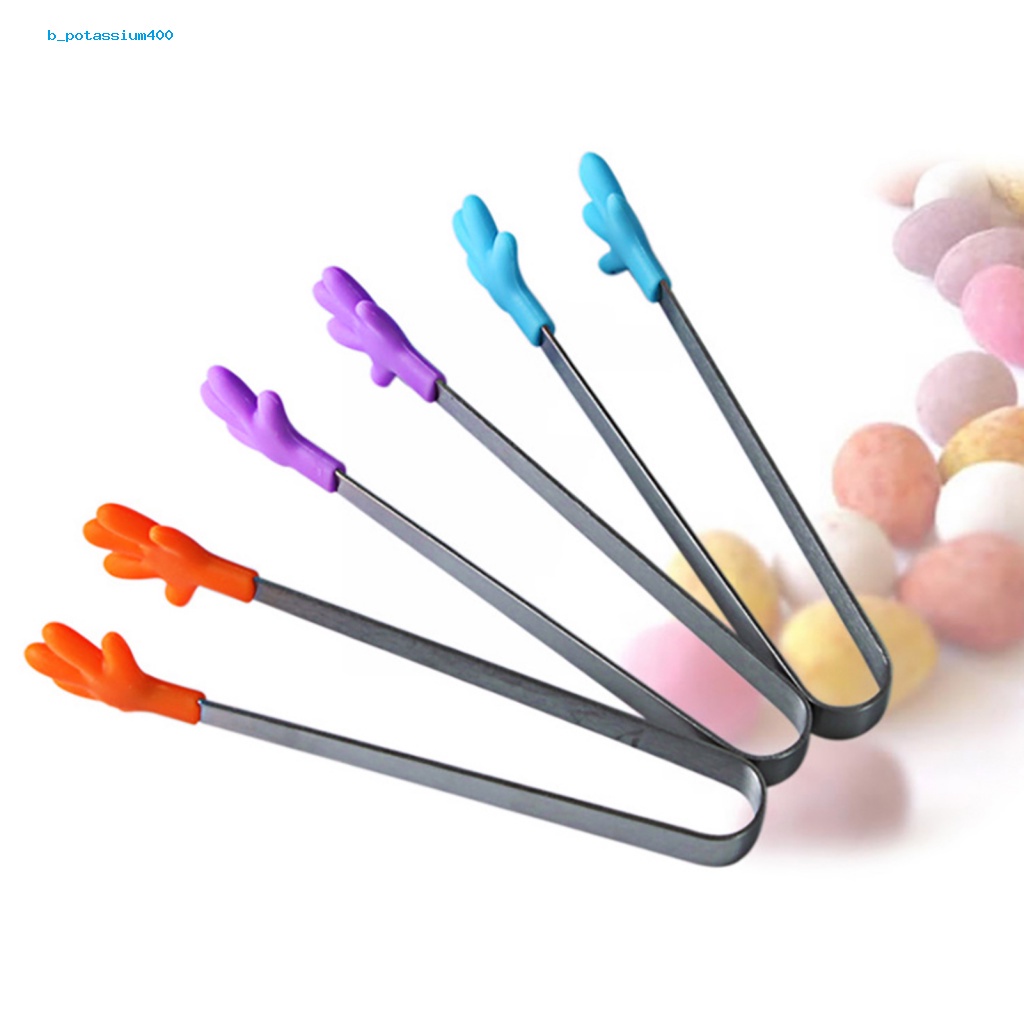 pota-stainless-steel-food-clip-silicone-palm-vegetable-fruit-ice-cubes-cake-tongs