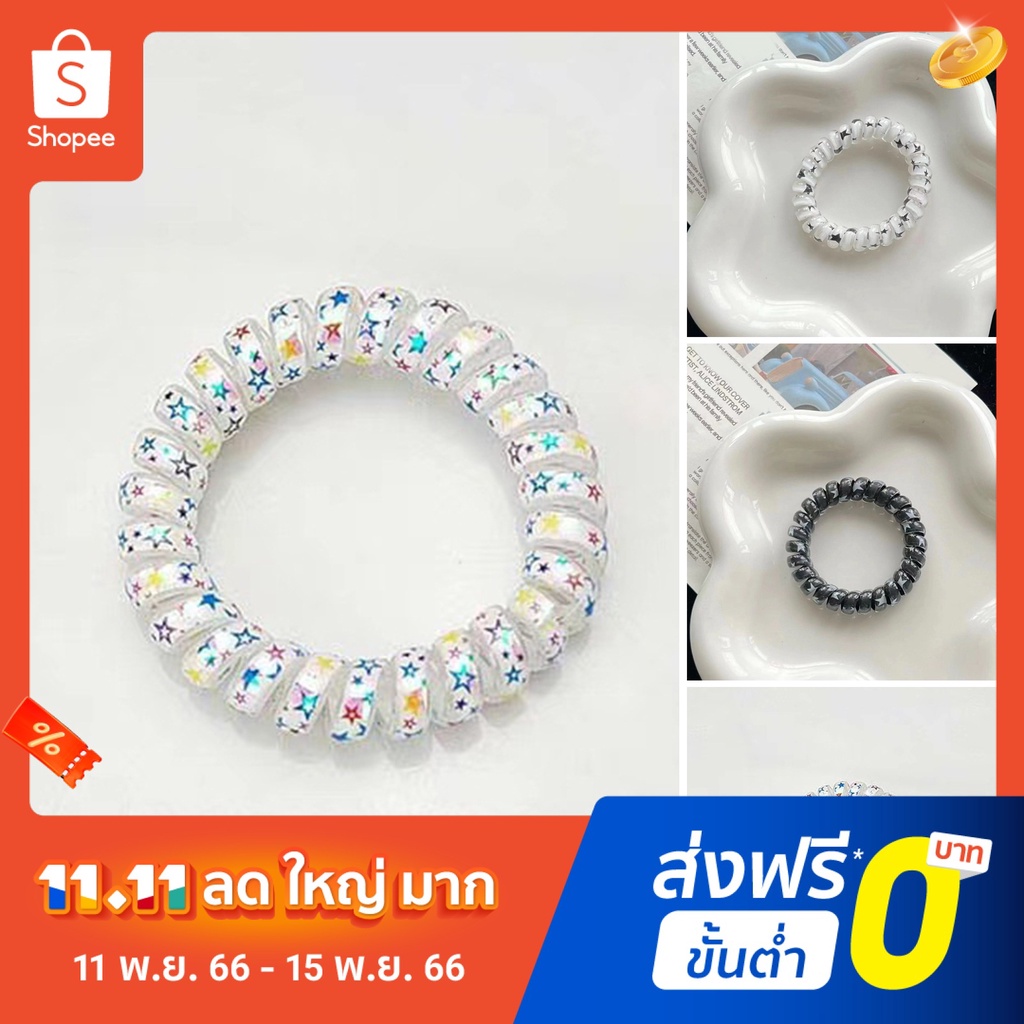ยางรัดผม-แบบยืดหยุ่นสูง-สีพื้น-สไตล์แฟรี่-อุปกรณ์เสริม-สําหรับทําผม