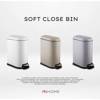 PRIM SLIM SOFT CLOSE BIN 10L ถังขยะถังขยะสแตนเลส  ฝาปิดแบบเหยียบ ระบบ SOFT CLOSE ขนาด10 ลิตร เปิด-ปิด ได้อย่างนุ่มนวล ไม่เกิดเสียงรบกวน