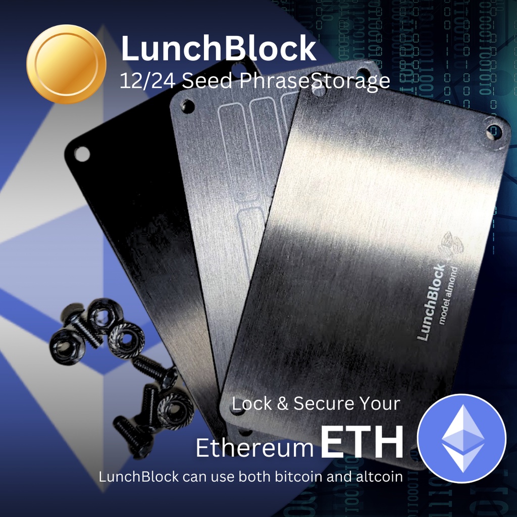 LunchBlock Ethereum ETH Seed Phrase Storage 12/24 words - แผ่นจดซีด ...