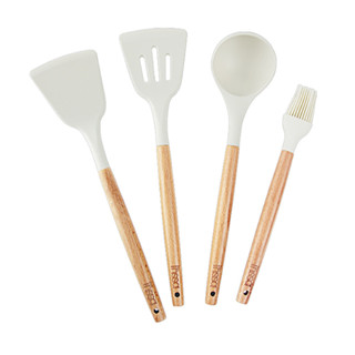 โปรโมชั่น Flash Sale : [ซื้อครบ 30.- ลดค่าส่ง 80.-] ตะหลิวด้ามไม้บีชซิลิโคน ไม่ทำร้ายผิวหม้อ ทนต่ออุณหภูมิสูง