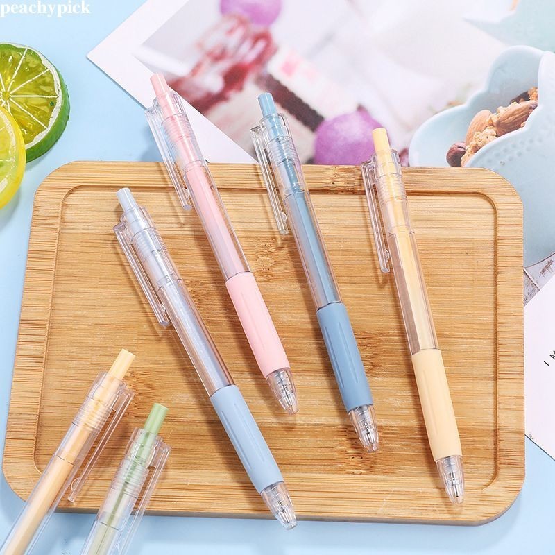 peachypickTransparent Frosted Push-type Water Pen 0.5 มม.Bullet Carbon ...