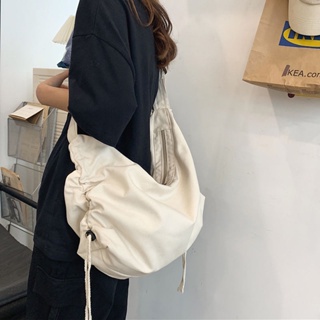 ♀▬♛กระเป๋า กระเป๋าสะพายข้างผู้หญิง ความจุขนาดใหญ่ สไตล์เกาหลี นักเรียนวิทยาลัย เก๋ ผ้าใบ สีทึบ ลำลอง กระเป๋าสะพายแฟชั่นใ