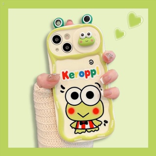 ใหม่ เคสโทรศัพท์มือถือ ลายการ์ตูนกบน่ารัก สีเขียว สําหรับ Apple Iphone 14 13promax 15 12 11