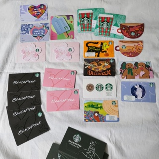 ภาพขนาดย่อของภาพหน้าปกสินค้าStarbucks card บัตรสตาร์บัค Blackpink Sakura Coffee cup Halloween rabbit ice cream จากร้าน holy.gemmologo บน Shopee