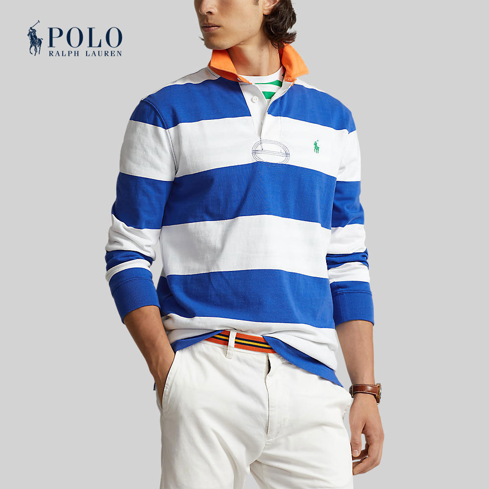 Polo Ralph Lauren Classic Fit Striped Jersey Rugby Shirt MNPOKNI16823438 Shopee Thailand
