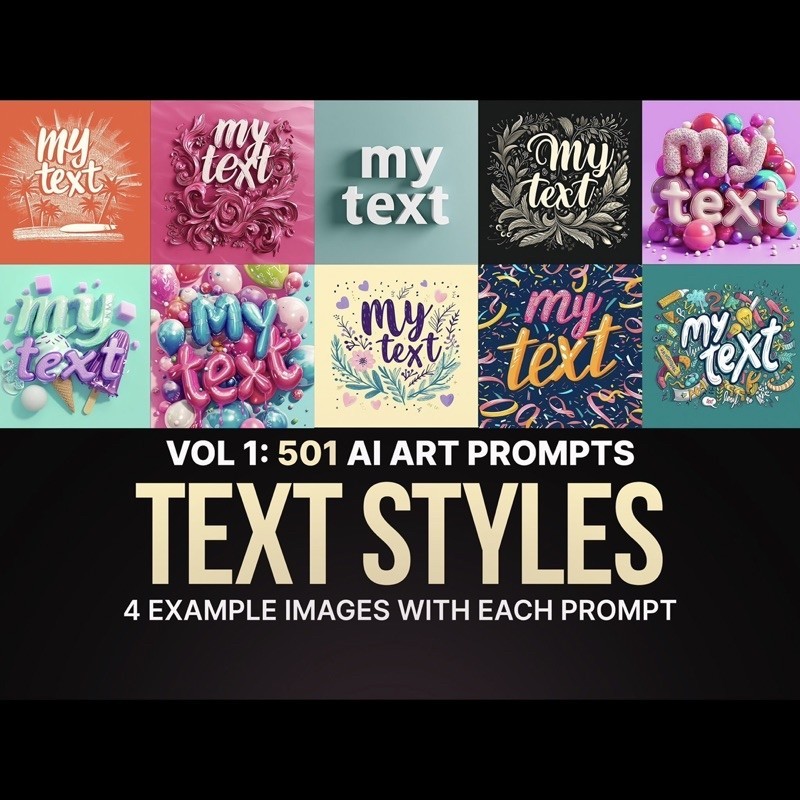 501 Midjourney Prompts for Text Styles | Ai Art, Prompt, Dall e, Stable ...