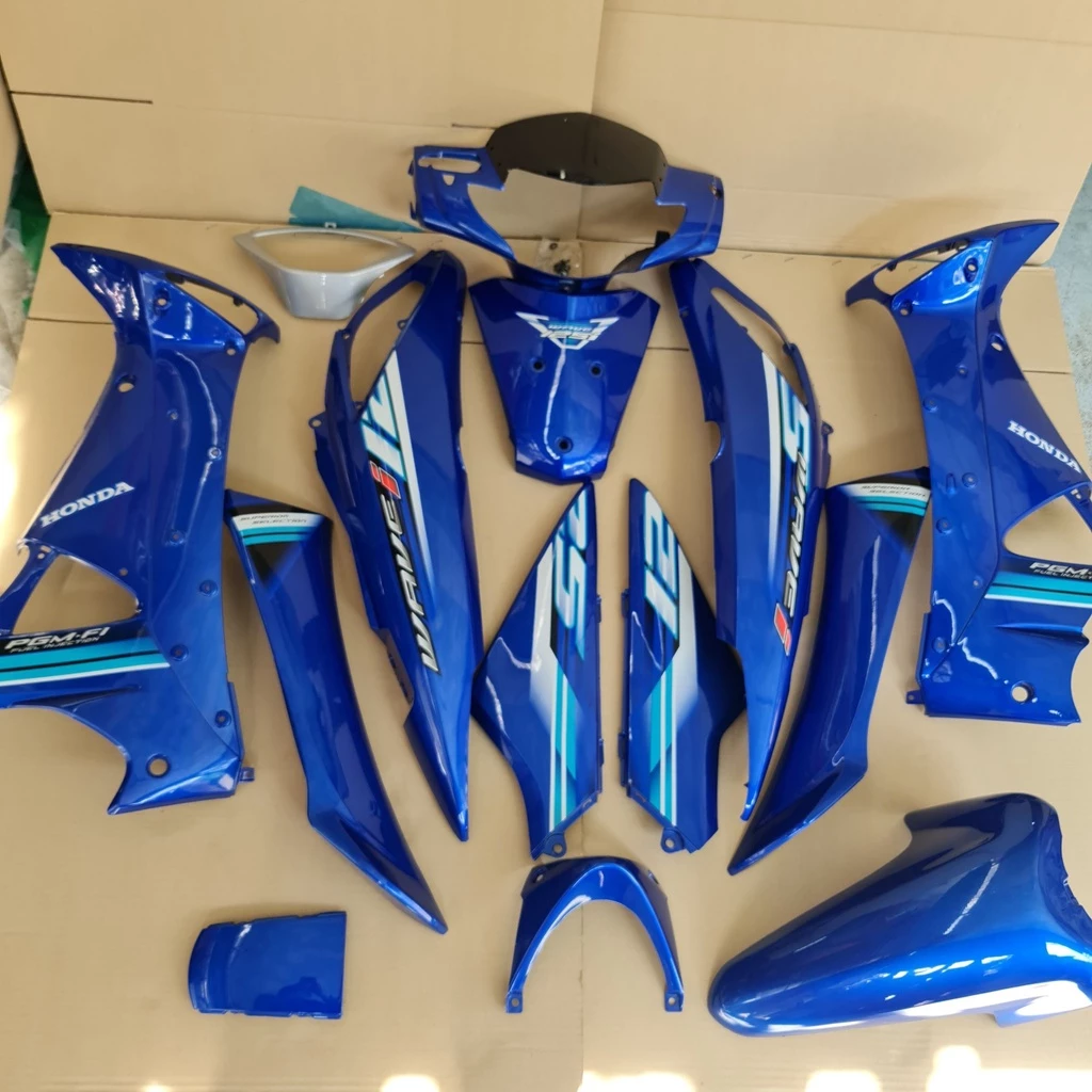 ชุดสี แฟริ่ง เวฟ wave125i รุ่นไฟเลี้ยวบังลม สีน้ำเงิน เฟรมรถ เวฟ125i ยกชุด 15ชิ้น รูปที่ 2