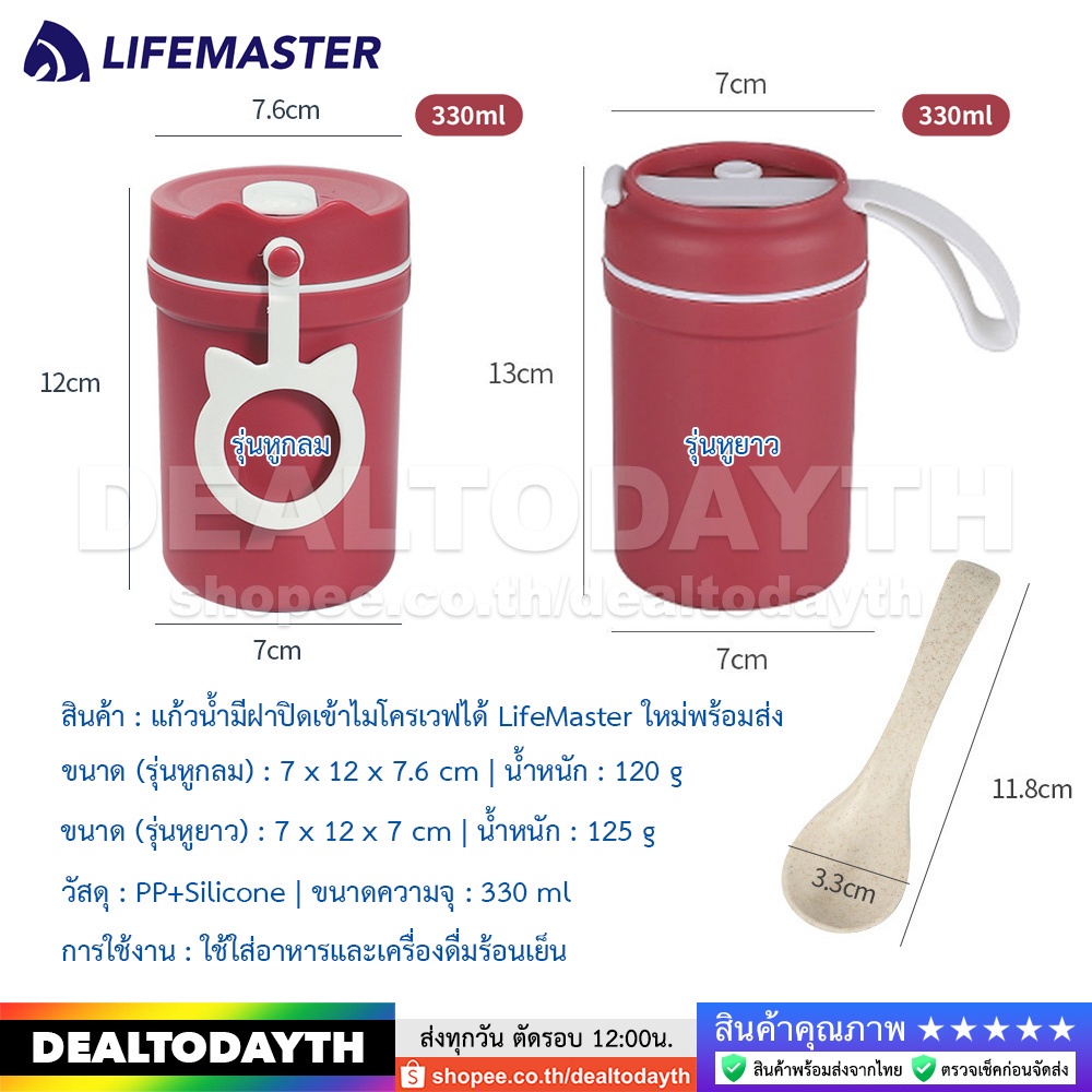 dealtodayth-แก้วน้ำมีฝาปิดหูหิ้ว-เข้าไมโครเวฟได้-แก้วน้ำใส่อาหารเครื่องดื่มร้อนเย็น-แก้วกาแฟน่ารักมินิมอล-lifemaster