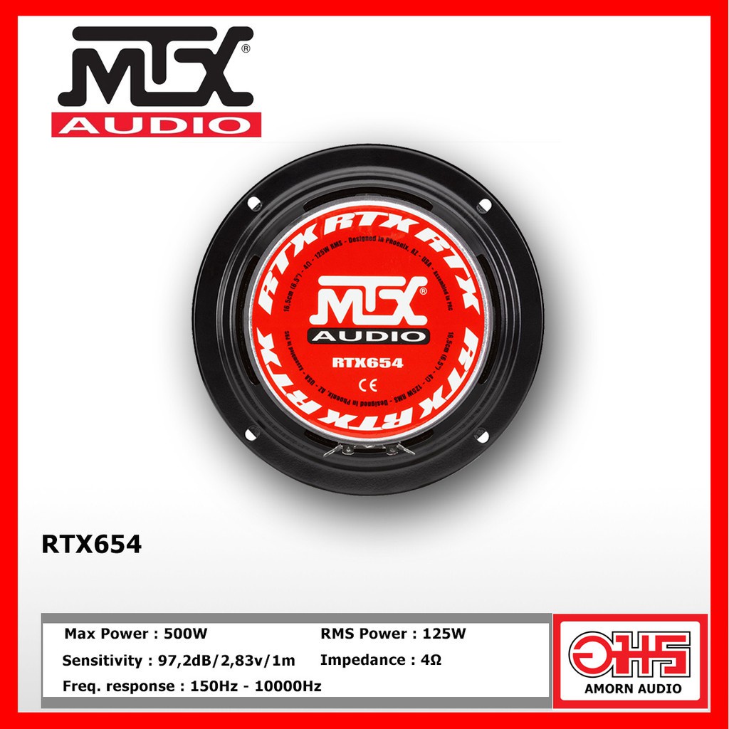 mtx-rtx654-เครื่องเสียงรถยนต์-ลำโพงเสียงกลาง-6-5นิ้ว-1ดอก-amornaudio-อมรออดิโอ