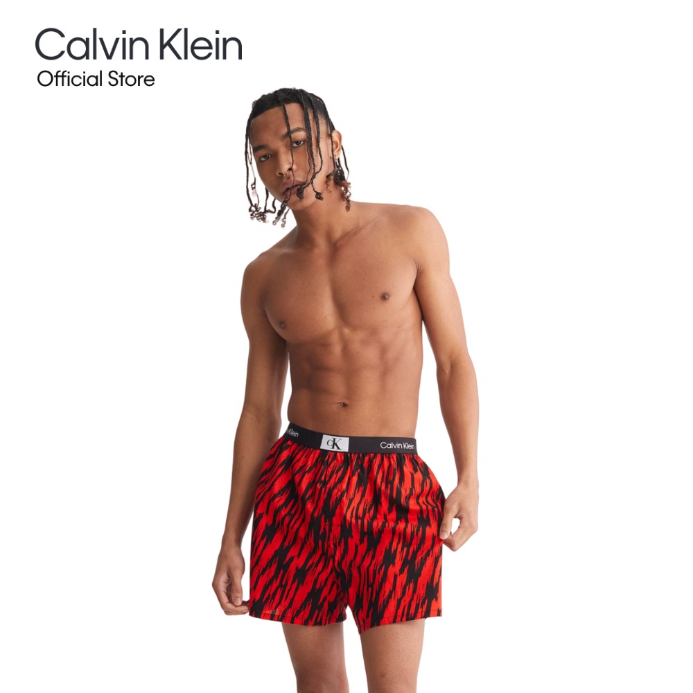 calvin-klein-กางเกงบ็อกเซอร์ผู้ชาย-1996-woven-cotton-ทรง-boxer-รุ่น-nb3411-acn-สีแดง