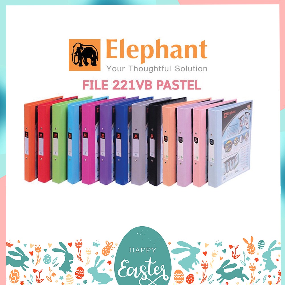 แฟ้มตราช้าง-elephant-2-ห่วง-รุ่น-221vb-ขนาด-a4-สีพาสเทลและสีปกติ