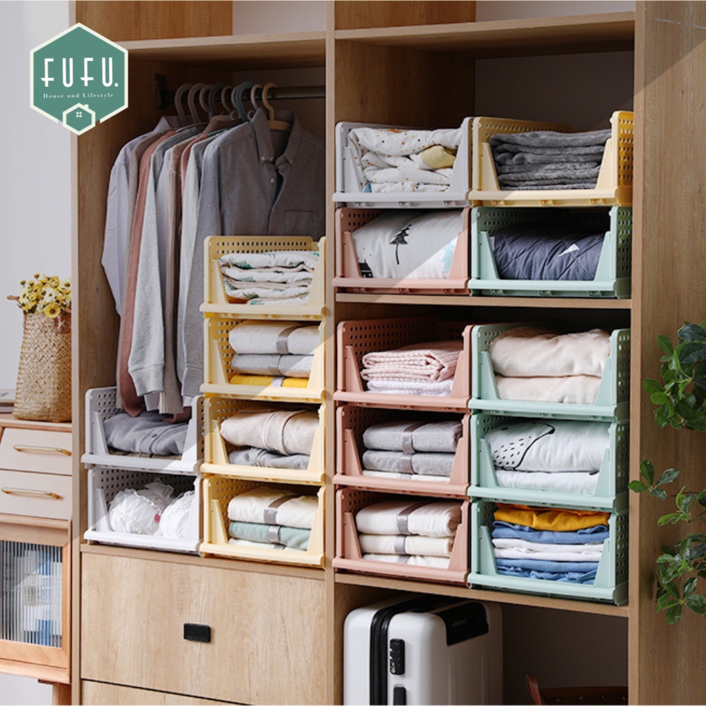 Fufudot clothes rack, shelves in closet, stackable clothes rack ...