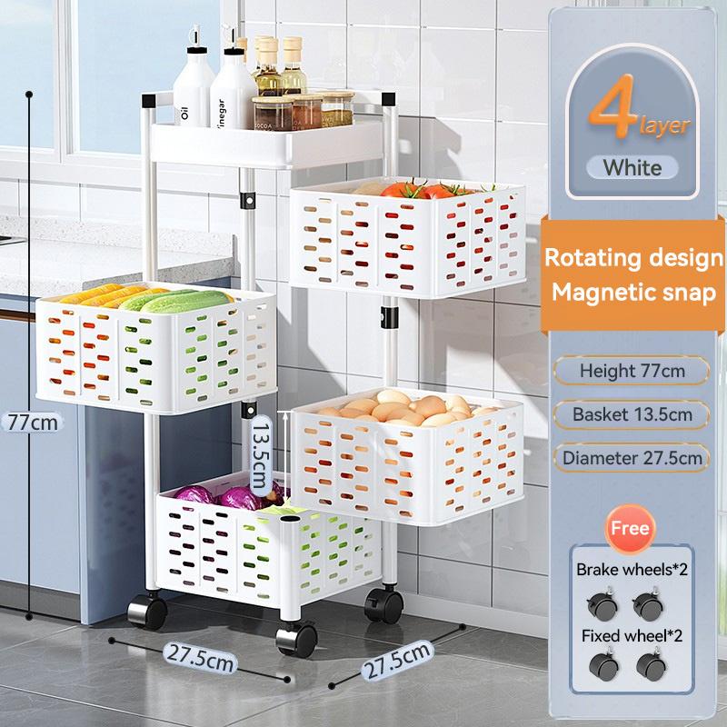 Stainless Steel Kitchen Rotating Rack Rak Dapur Basket Rack Vegetable ...