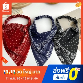 ที่คาดผม ผ้าพันคอ ผ้ายืด ทรงสามเหลี่ยม เข้ากับทุกการแต่งกาย สไตล์โบฮีเมียนเรโทร สําหรับออกเดท