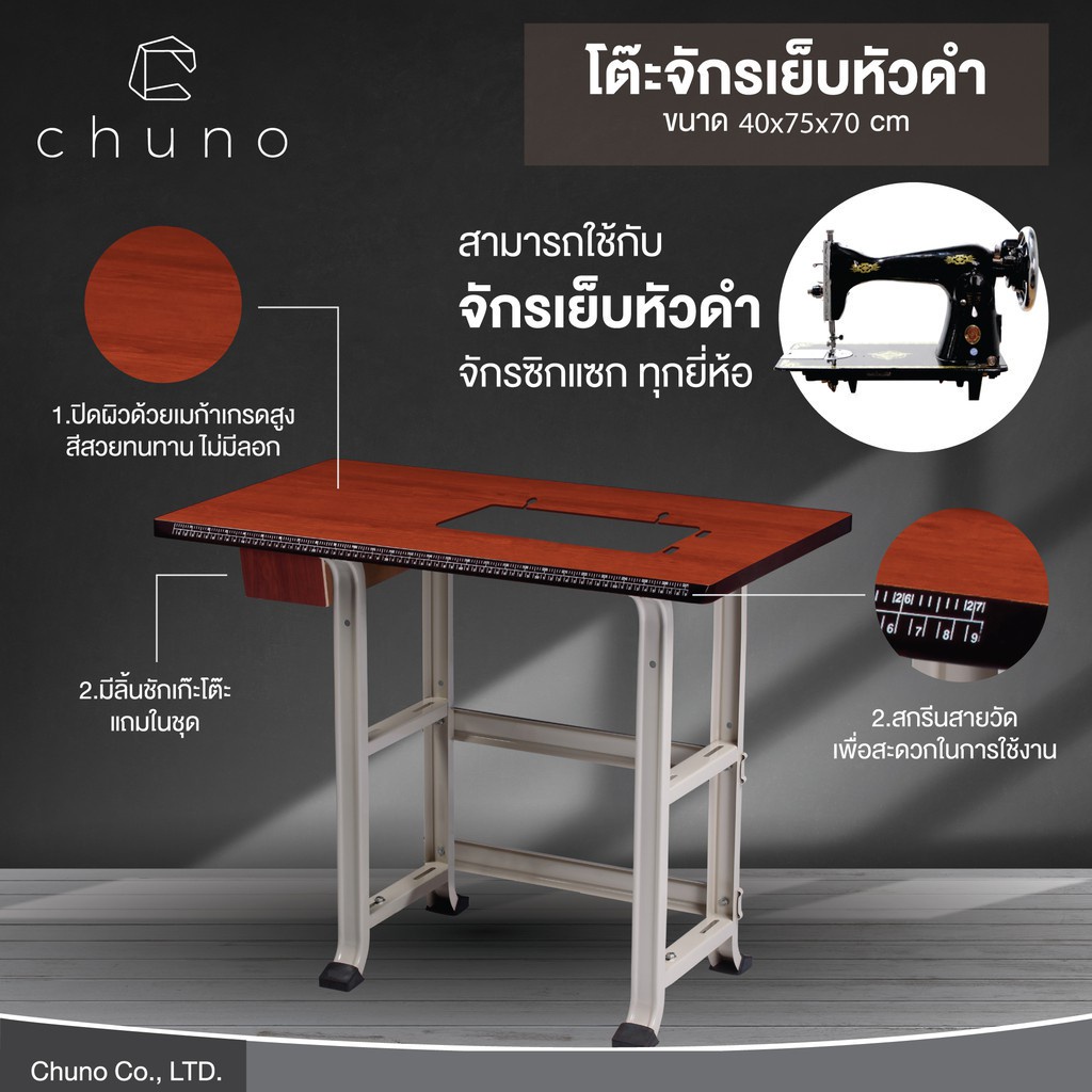 chuno-โต๊ะวางจักรเย็บบ้านหัวดำ-สำหรับจักรซิกแซก-หัวดำ-จักรเย็บบ้าน-singer-janome-pfaff-และอื่นๆ