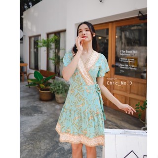 Chic No.9 : ชุดเดรส Dress - Boho Sleeve Mint 👋ปัดซ้ายที่รูปเพื่อดูขนาดสินค้า