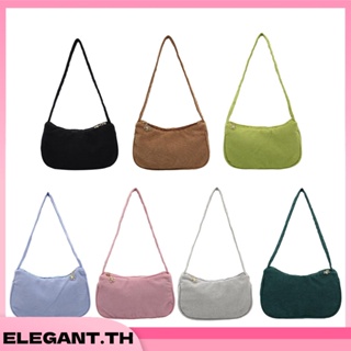กระเป๋าสตางค์ กระเป๋าถือลําลอง ผ้าลูกฟูก ขนาดเล็ก สีพื้น แฟชั่นสําหรับสตรี