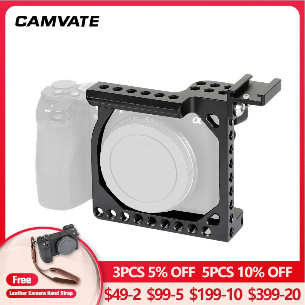 CAMVATE Camera Cage Rig พร้อมที่ถอดออกได้ Shoe Mount Adapter & NATO